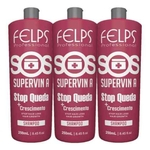 Kit C/ 3 Felps Shampoo Sos Supervin A - Stop Queda 250ml