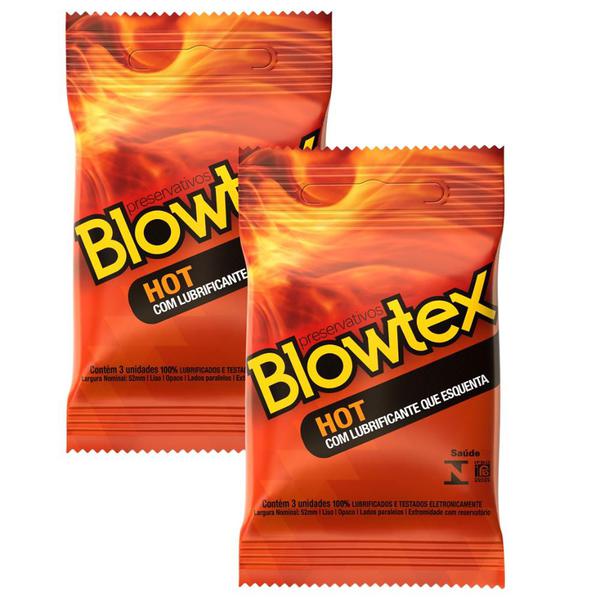 Kit C/ 2 Pacotes Preservativo Blowtex Hot C/ 3 Un Cada