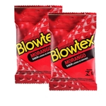 Kit C/ 2 Pacotes Preservativo Blowtex Morango c/ 3 Un Cada