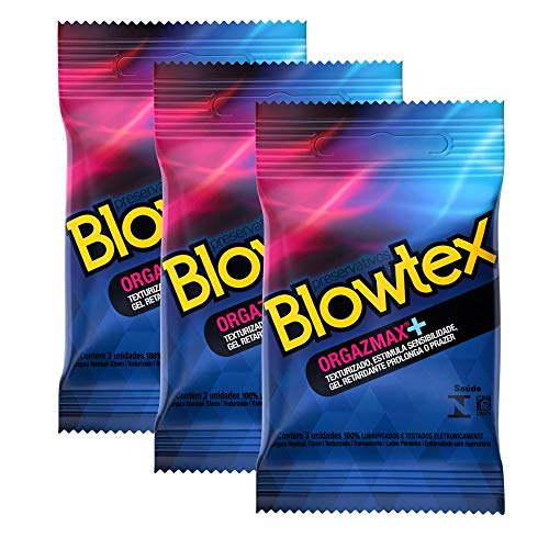 Kit C/ 3 Pacotes Preservativo Blowtex Orgazmax C/ 3 Un Cada