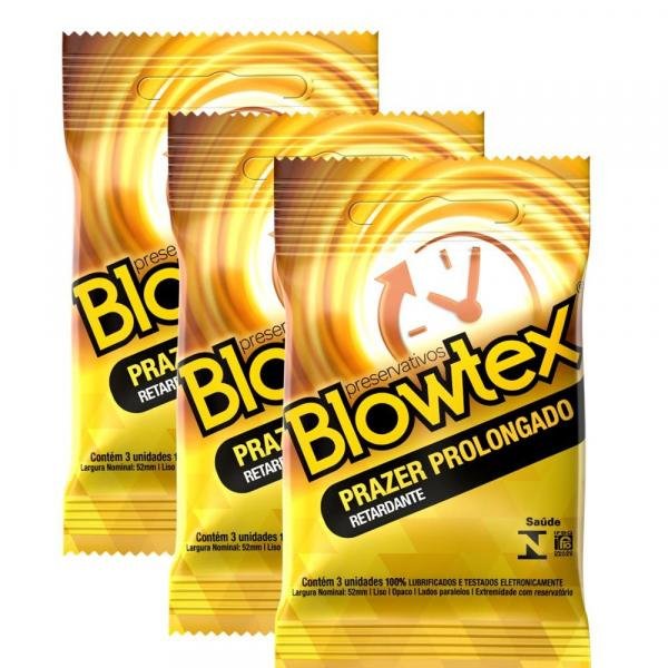 Kit C/ 3 Pacotes Preservativo Blowtex Retardante C/ 3 Un Cada
