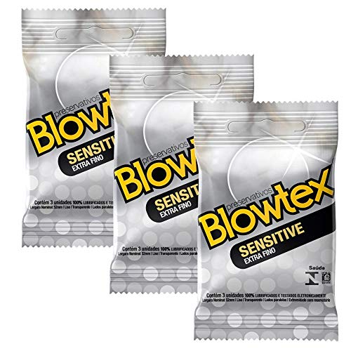 Kit C/ 3 Pacotes Preservativo Blowtex Sensitive C/ 3 Un Cada