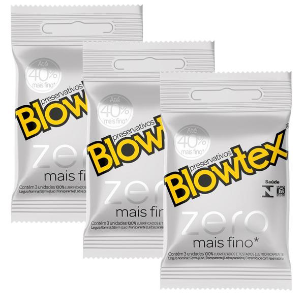 Kit C/ 3 Pacotes Preservativo Blowtex Zero C/ 3 Un Cada