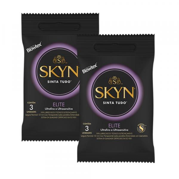Kit C/2 Pacotes Preservativo SKYN Elite C/ 3 Un Cada