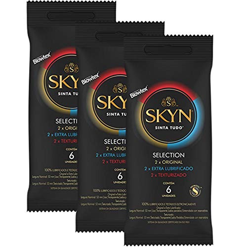 Kit C/ 3 Pacotes Preservativo Skyn Selection C/ 6 Un Cada