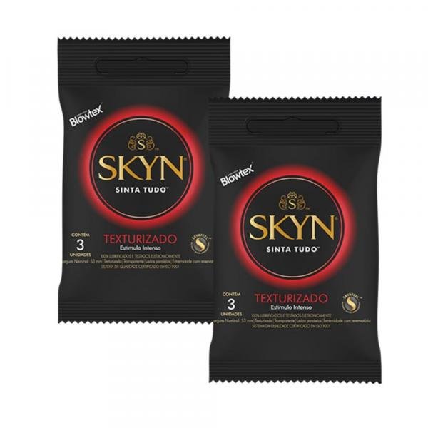 Kit C/ 2 Pacotes Preservativo SKYN Texturizado C/ 3 Un Cada