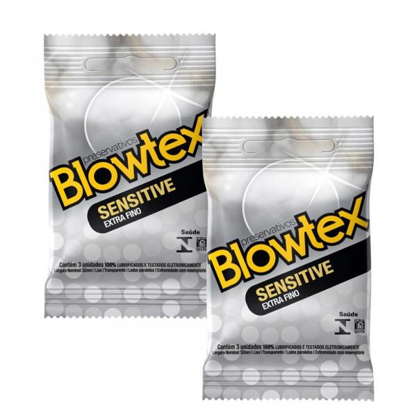 Kit c/ 2 Pacotes reservativo Blowtex Sensitive c/ 3 Un cada
