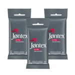 Kit c/ 3 Preservativo JONTEX Lubrificado Ultra Resistente 6 unidades