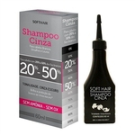 Kit C/2 Shampoo Cinza Soft Hair 20% a 50% Fios Brancos 60ml