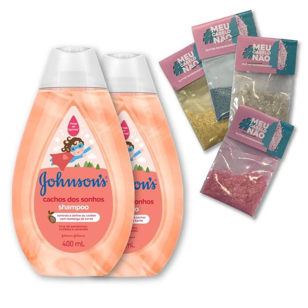 Kit C2 Shampoos Baby Cachos Definidos 400ml+GRÁTIS Glitter para Realçar o Rosto no Carnaval - Johnson'S