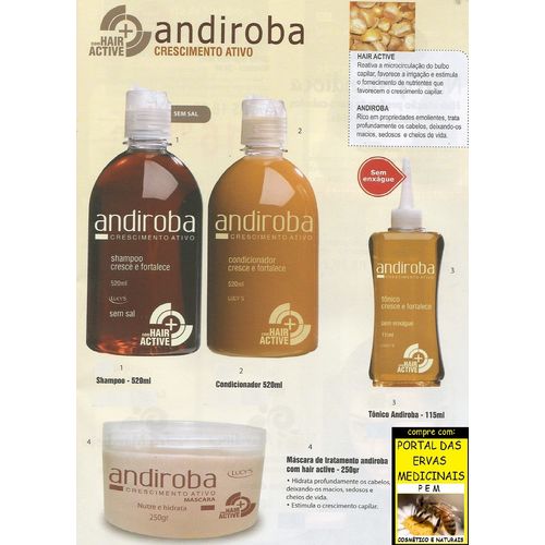 Kit Cabelo Andiroba Shampoo Condicionador Máscara e Mais Produtos Estimulante do Crescimento do Fio
