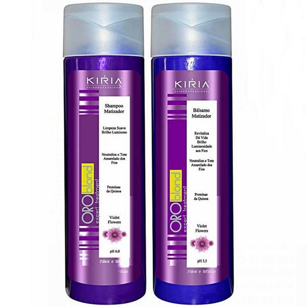 Kit Cabelo Louro Matizador Shampoo e Bálsamo Kiria Ouroblond 2x250ml - Kiria Hair