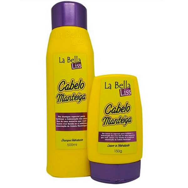 Kit Cabelo Manteiga La Bella Liss Shampoo 500ml e Leave-in 150g