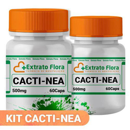 Kit Cacti-nea 500mg 60 Cápsulas (2 Frascos com Selo de Autenticidade)