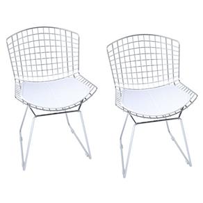 Kit - Cadeiras de Jantar Bertoia - Mobizza - Branco