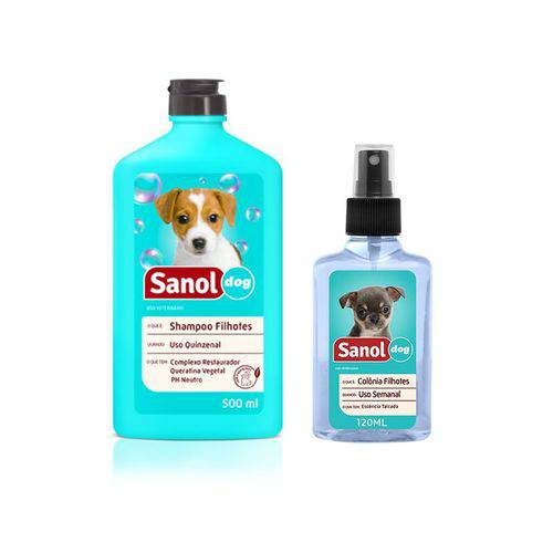 Kit Cães Filhotes Sanol: Shampoo para Cachorro Filhote + Perfume Colonia para Filhote
