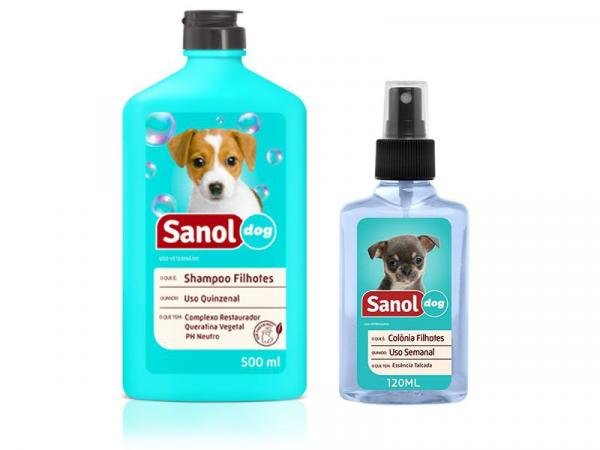 Kit Cães Filhotes Sanol: Shampoo para Cachorro Filhote + Perfume Colonia para Filhote