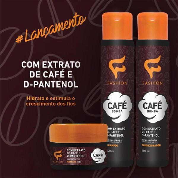 Kit Café Bomba de Crescimento Shampoo - Condicionador e Máscara - Fashion