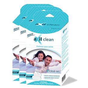 Kit 3 Caixas com Protetor de Axilas Axil Clean Antitranspirante para Camisa Ideal-sec