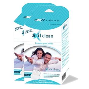 Kit 2 Caixas com Protetor de Axilas Axil Clean Antitranspirante para Camisa Ideal-sec