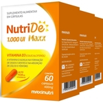 Kit 3 Caixas Nutride Maxx Vitamina D 1000Ui 400Mg 60 Cápsulas Maxinutri