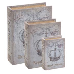 Kit 3 Caixas Organizadoras Book Box Coroa Royal Mart 2472/3