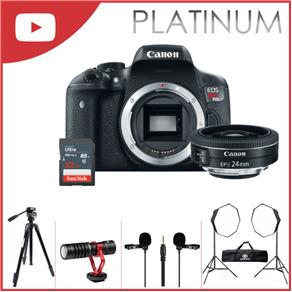 Kit Câmera Canon T6i Youtuber Platinum