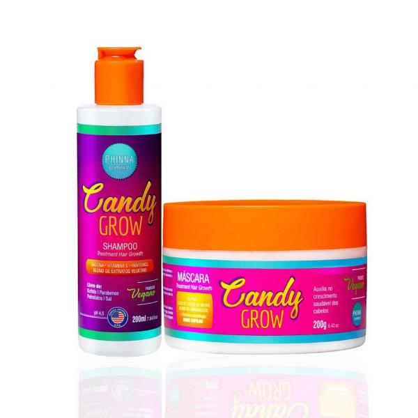 Kit Candy Grow - (Shampoo + Máscara) - Phinna - Sweet Grow - Cabelos e Unhas