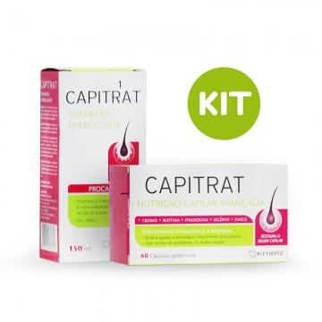 Kit Capitrat com 60 Cápsulas Gelatinosas + Capitrat Shampoo Energizante com 150ml - Kley Hertz