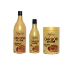 Kit Carbon System Shampoo+Máscara+Gel Repositor Safira Hair
