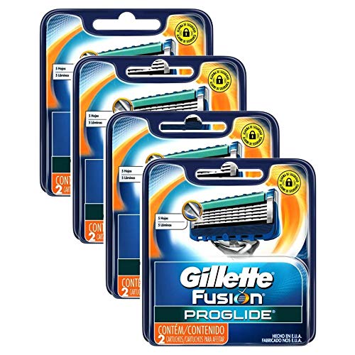 Kit Carga Gillette Aparelho de Barbear Fusion Proglide C/ 8 Unidades