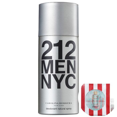 Kit Carolina Herrera 212 Men - Desodorante Spray Masculino 150ml+ch L’eau de Toilette