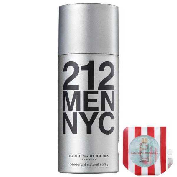 KIT Carolina Herrera 212 Men - Desodorante Spray Masculino 150ml+CH LEau de Toilette