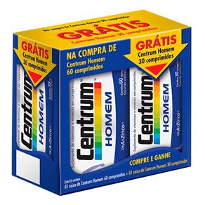 Kit Centrum Homem 60 Comprimidos + 30 Comprimidos - Único