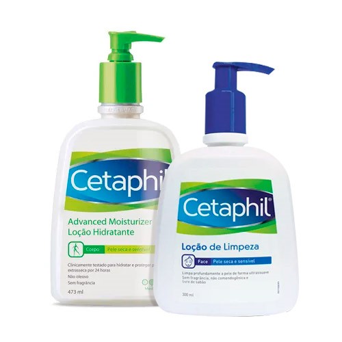 Kit Cetaphil Advanced Moisturizer Hidratante 473g + Loção de Limpeza 300ml