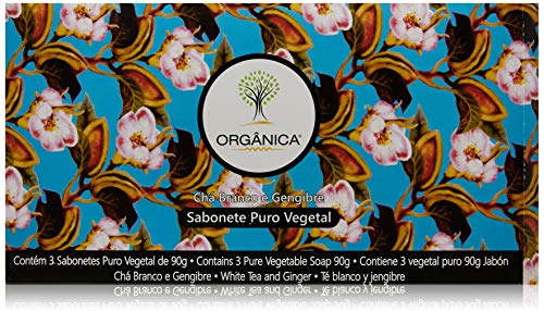 Kit Chá Branco e Gengibre Sabonetes em Barra 3x90 G, Organica