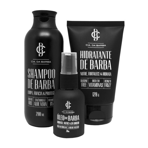 Kit Cia da Barba: Shampoo + Balm + Óleo para Barba