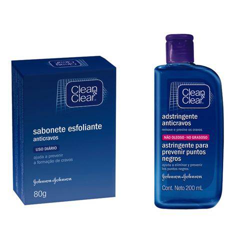 Kit Clean & Clear Anticravos: 1 Adstringente Anticravos 200mL + 1 Sabonete Anti-Cravos Esfoliante