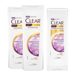 Kit Clear Hidratação Intensa 2 Shampoos 200ml + Condicionador 200ml