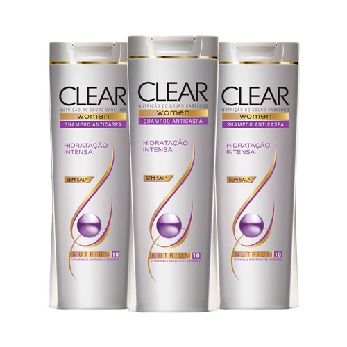 Kit Clear Shampoo Anticaspa Hidratação Intensiva 200ml Leve 3 Pague 2