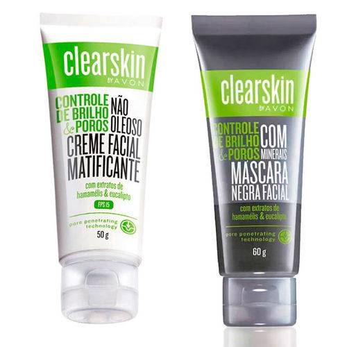 Kit Clearskin Mascara Negra e Creme Facial Matificante Fps15