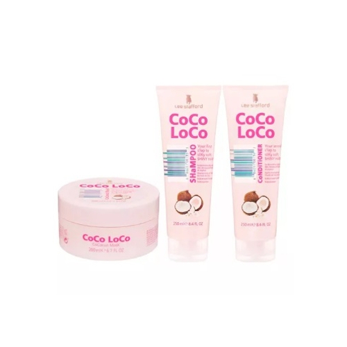 Kit Coco Loco Shampoo 250ml + Condicionador 250ml + Máscara 200ml Lee Stafford