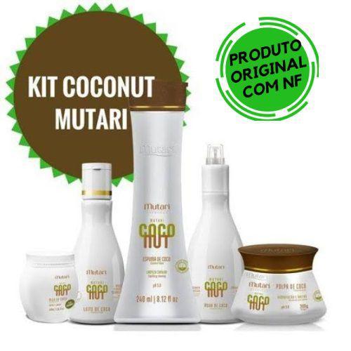 Kit Coconut Everyday Completo 5 Itens para Hidratação Profunda dos Cabelos e da Pele - Mutari