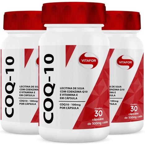 Kit 3 Coenzima Coq-10 Vitafor 30 Cápsulas