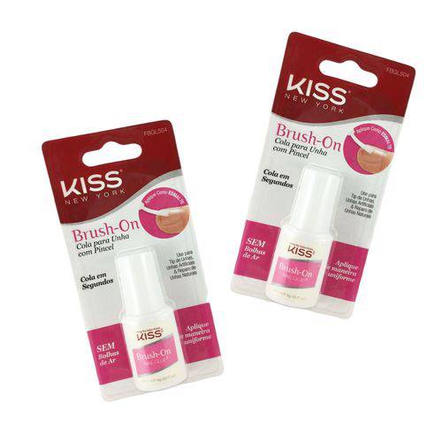 Kit Cola de Unhas Kiss Newyork Fbgl504 First Kiss 2 Unidades