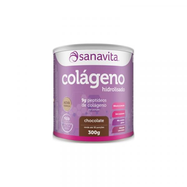 Kit 3 Colágeno Hidrolisado em Pó Chocolate Sanavita 300g