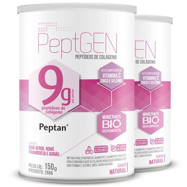 Kit 2 Colágeno Hidrolisado Premium Peptan 9g Chá Mais 150g - Vitafor