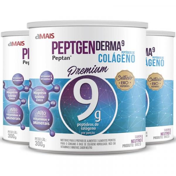 Kit 3 Colágeno Premium Peptan 9g Chá Mais Neutro 300g