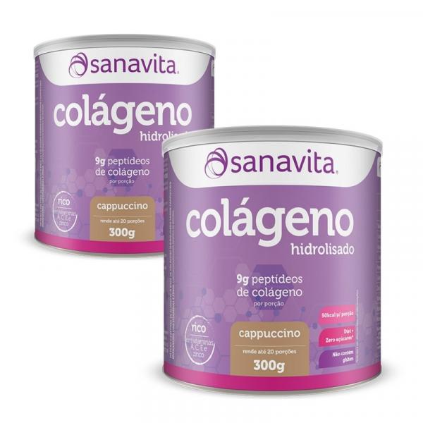 Kit 2 Colágeno Skin - Sanavita - Cappuccino - 300g