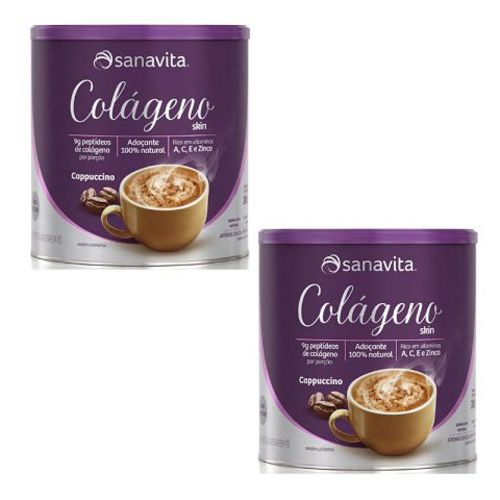 Kit 2 Colágeno Skin - Sanavita - Cappuccino - 300g
